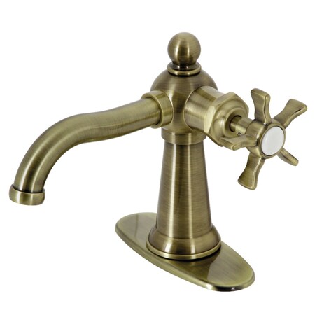 Kingston Brass Single-Handle Bathroom Faucet with Push Pop-Up, Antique Brass KSD3543NX